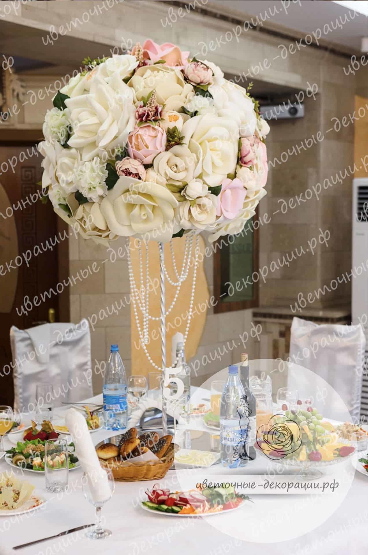 Свадебные цветы на столы гостей
